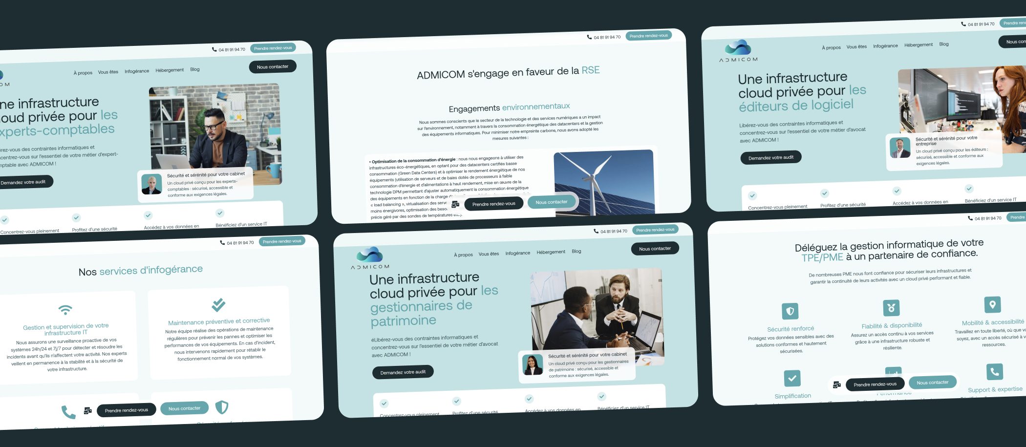 Admicom aperçu du site